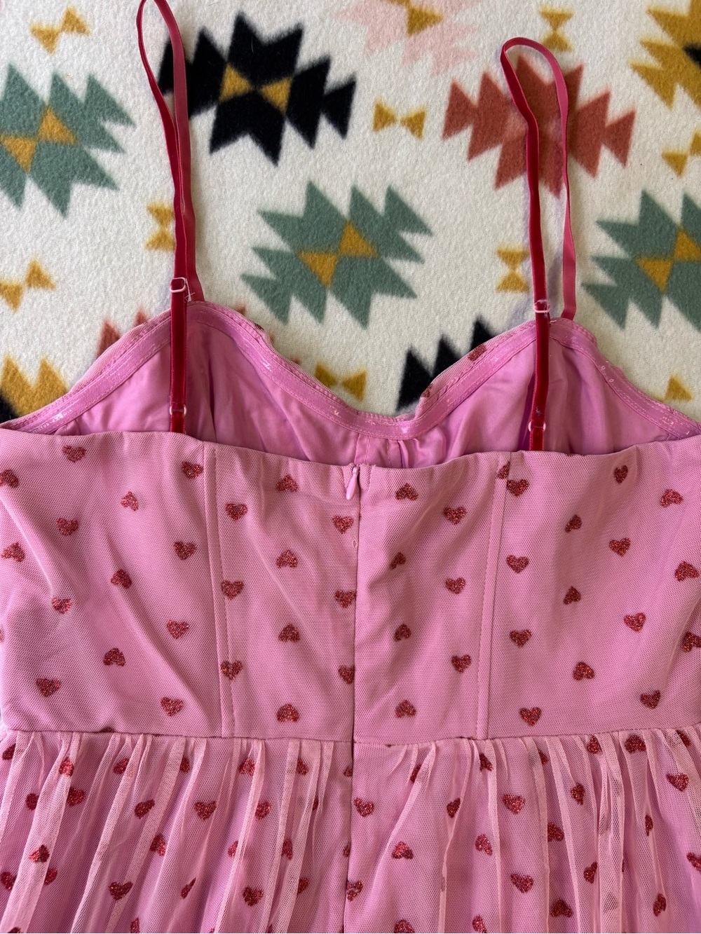 Betsey Johnson Pink Dress with Red Heart Print - Picture 4 of 4